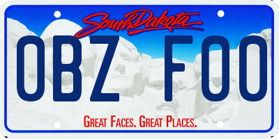 SD license plate 0BZF00
