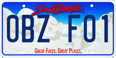 SD license plate 0BZF01