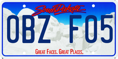 SD license plate 0BZF05