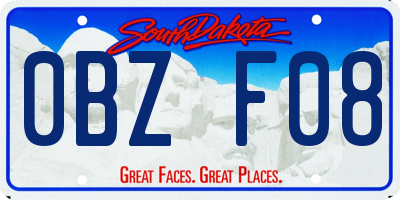 SD license plate 0BZF08