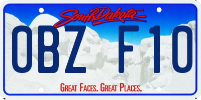 SD license plate 0BZF10