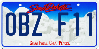 SD license plate 0BZF11