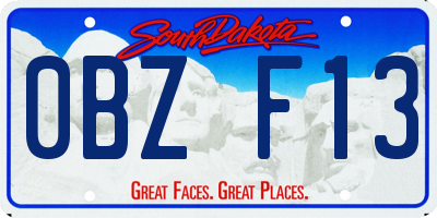 SD license plate 0BZF13