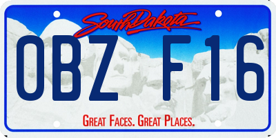 SD license plate 0BZF16