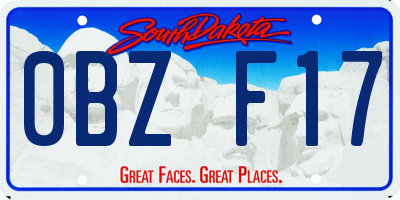 SD license plate 0BZF17