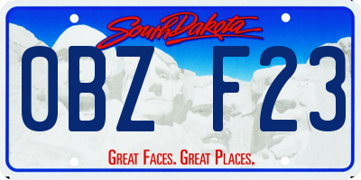 SD license plate 0BZF23