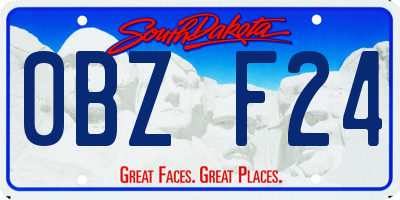 SD license plate 0BZF24