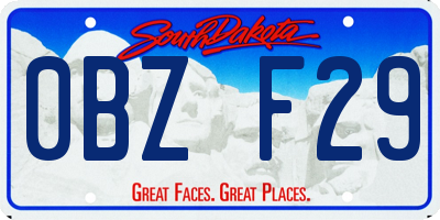 SD license plate 0BZF29