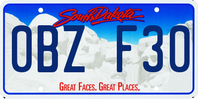 SD license plate 0BZF30