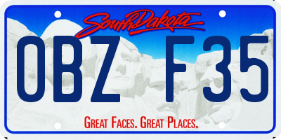 SD license plate 0BZF35