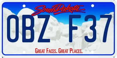 SD license plate 0BZF37