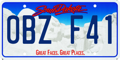 SD license plate 0BZF41