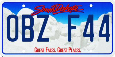 SD license plate 0BZF44
