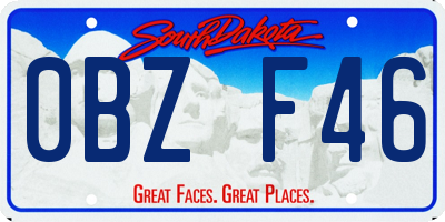 SD license plate 0BZF46