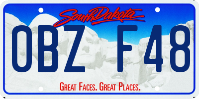 SD license plate 0BZF48
