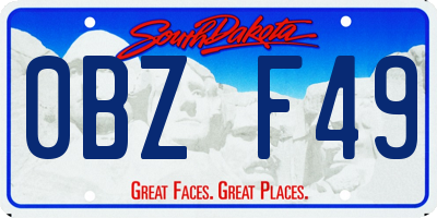 SD license plate 0BZF49