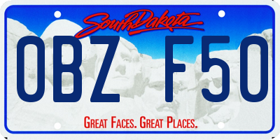 SD license plate 0BZF50