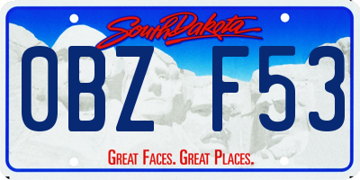 SD license plate 0BZF53