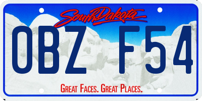 SD license plate 0BZF54