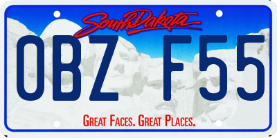 SD license plate 0BZF55