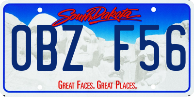 SD license plate 0BZF56