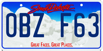 SD license plate 0BZF63