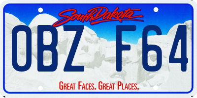 SD license plate 0BZF64