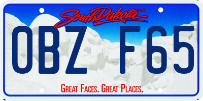 SD license plate 0BZF65