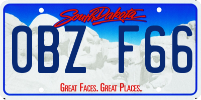 SD license plate 0BZF66