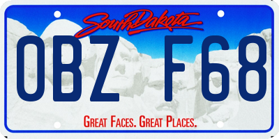 SD license plate 0BZF68