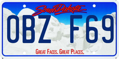 SD license plate 0BZF69