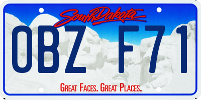 SD license plate 0BZF71