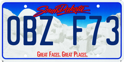 SD license plate 0BZF73