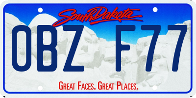 SD license plate 0BZF77