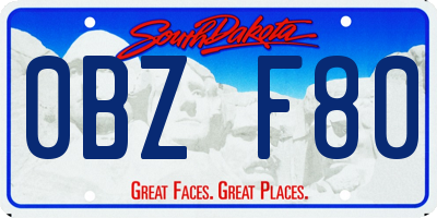 SD license plate 0BZF80