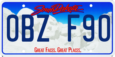 SD license plate 0BZF90