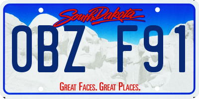 SD license plate 0BZF91