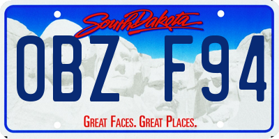 SD license plate 0BZF94