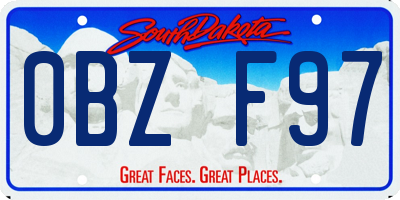 SD license plate 0BZF97