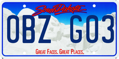 SD license plate 0BZG03