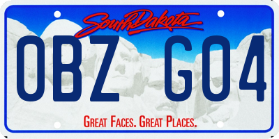 SD license plate 0BZG04