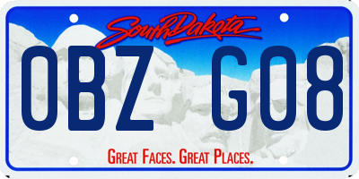 SD license plate 0BZG08
