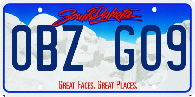 SD license plate 0BZG09
