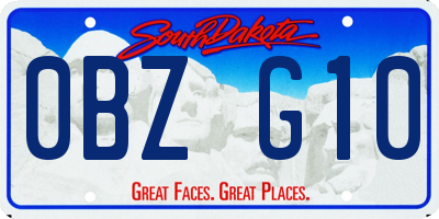 SD license plate 0BZG10