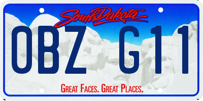 SD license plate 0BZG11