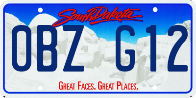 SD license plate 0BZG12