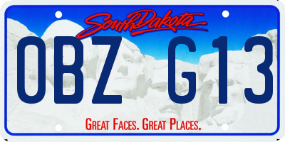 SD license plate 0BZG13