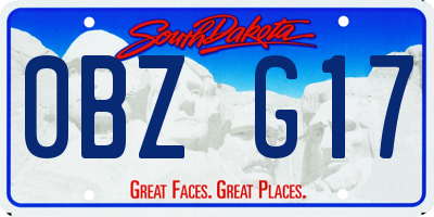 SD license plate 0BZG17