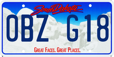 SD license plate 0BZG18