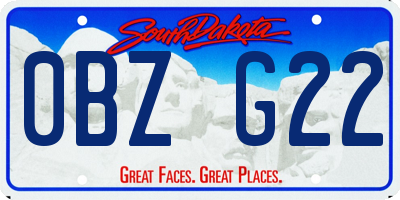 SD license plate 0BZG22